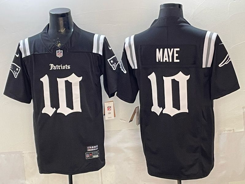 Men 2026 New England Patriots #10 Maye Black 7th generations Nike Limited NFL Jersey style 003